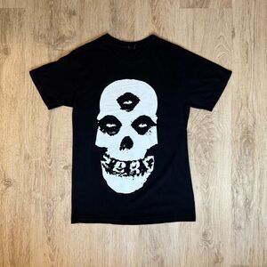 Zero Skate Graphic Band T-Shirt Misfits Skull Logo Black Size M Punk Crossover